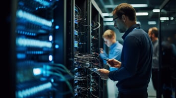 Engineer in data center